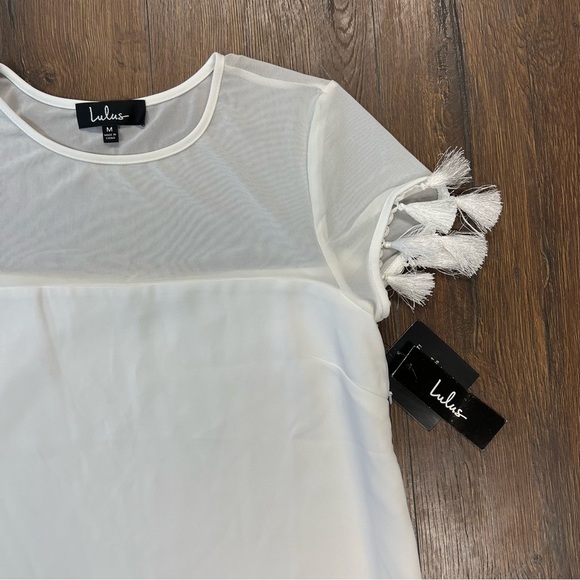 NWT Lulu’s Iced latte white shift dress SZ MED - Picture 5 of 9